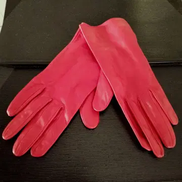 미사용 새상품 INTERPLANET 천연 가죽 빨간색 가죽 장갑