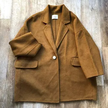 unpeu femme 카멜 울 숏코트 울 100% 자켓