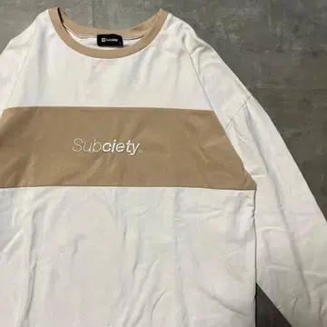 Subciety 자수 x 페이크 스웨이드 두꺼운 원단 긴팔 T셔츠