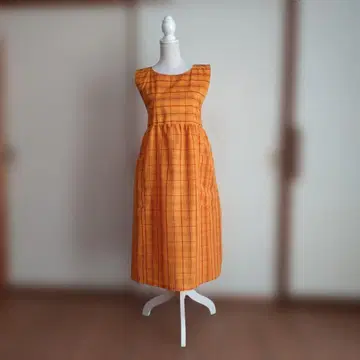 오시마 명주 리메이크 에이프런 드레스 핸드메이드