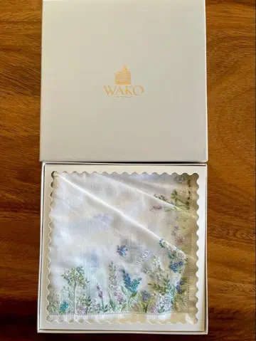 WAKO 와코 손수건 야생화 색스 블루