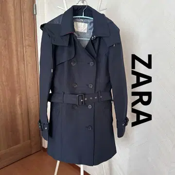 ZARA 트렌치코트 아우터 겨울 네이비 컬러 M 사이즈