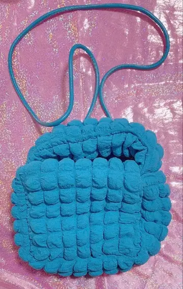 터콰이즈 복슬복슬 백 숄더 핸드