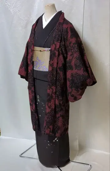 순수 실크 총조리 모던 앤티크 긴 겉옷 세련된 겉옷 끈 세트