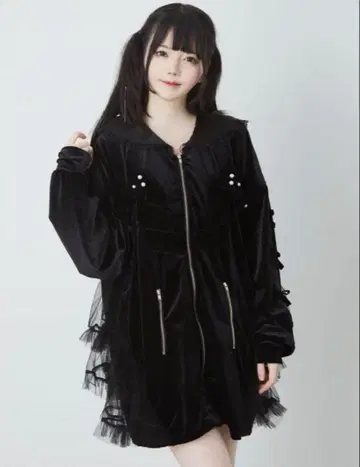 벨로아 리본 세일러 블루종 블랙 에이엔케이