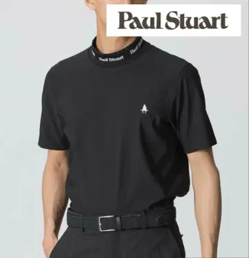 새상품 Paul Stuart 골프 모크넥 반팔 T셔츠 블랙 L