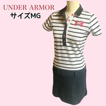 언더아머 골프 반팔 폴로 원피스 보더 로고 자수 스포츠 M