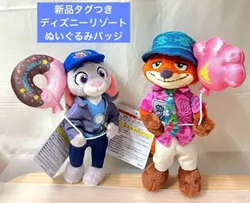 닉 주디 주토피아 디즈니 리조트 인형 배지 2개 세트