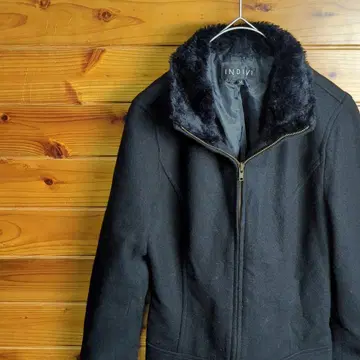 INDIVI 인디비 블루종 자켓 아우터 38 M 블랙 퍼