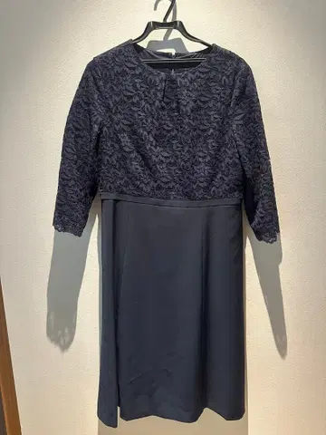 23구 네이비 레이스 드레스 긴팔 사이드 포켓 포함