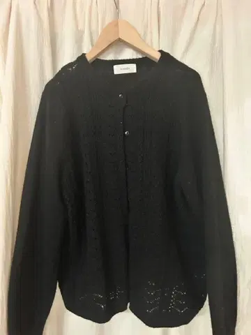 sosotto 블랙 케이블 짜임 가디건