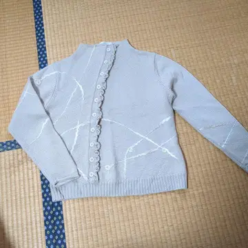 베이지 니트 긴팔 탑