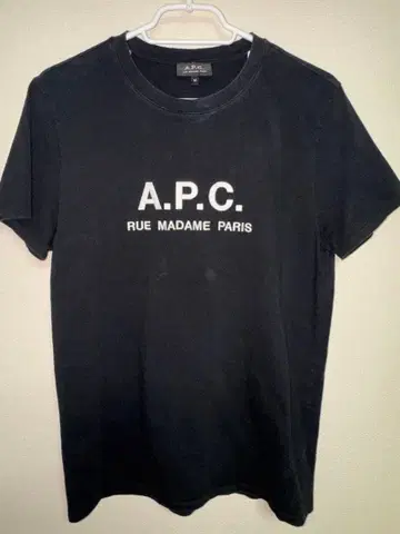 [ A.P.C. ] 로고 자수 RUE MADAME 블랙 M 사이즈