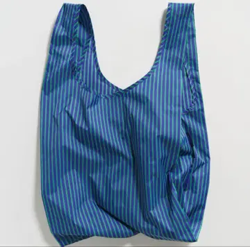 BAGGU 에코백 standard 스트라이프 블루 x 그린