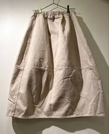 prit(프릿) 코튼 린넨 카츠라기 코쿤 스커트 베이지