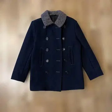 S/Double 더블 브레스트 피 코트 네이비