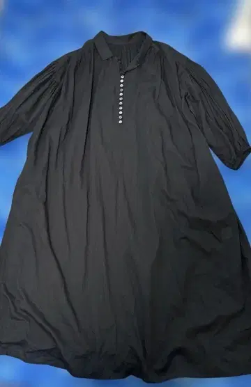 오드리앤존와드 인도 면 롱 원피스 쉘 버튼