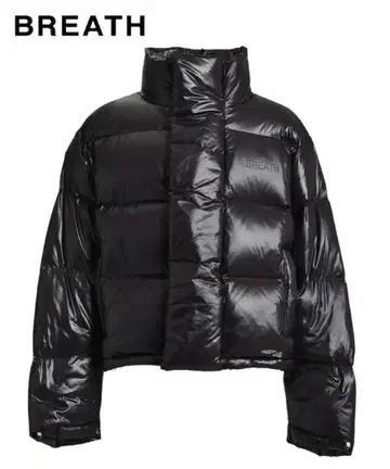 BADHOP BREATH 블랙 메탈 숏 다운 자켓