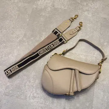 안장 백 베이지 (숄더 스트랩 포함)