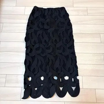 [ 새상품급 ] CELFORD 리프 레이스 스커트 36 S 블랙