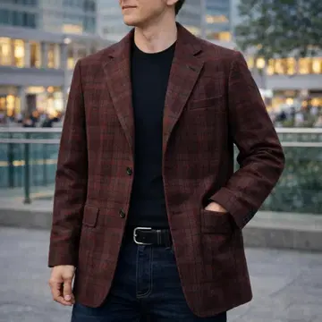 [ 고급 원단 ] Zegna 테일러드 자켓 울 x 실크 x 캐시미어 체크