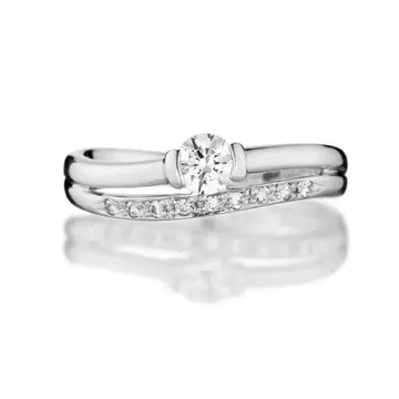 웨이브 디자인 약혼 반지 세트