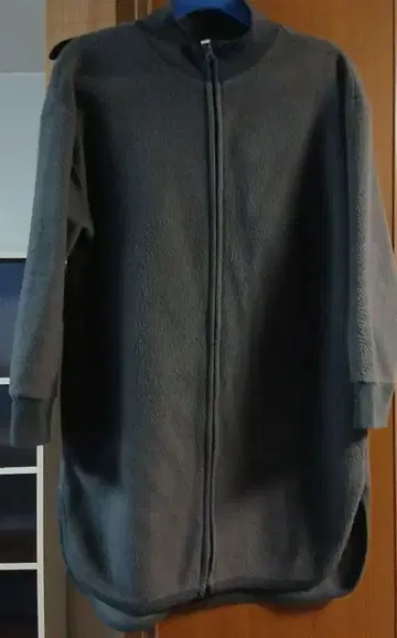 새상품급 그레이 플리스 롱 기장 자켓