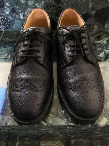 리걸 윙팁 주름 가죽 24cm