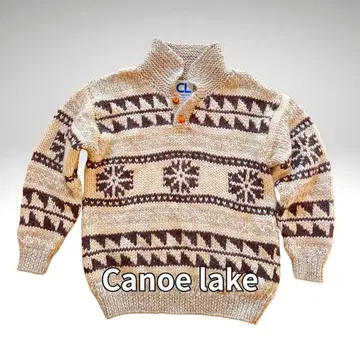 카우친 스웨터 Canoe lake 베이지/브라운