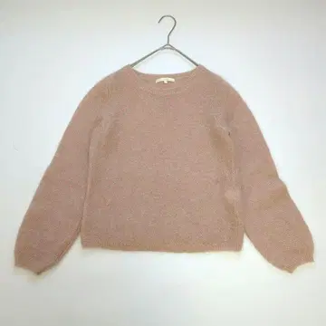 아나이 모헤어 핑크 긴팔 크루넥 니트 스웨터 anayi