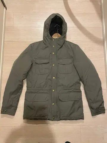 캐나다제 Richlu 후드 부착 다운 자켓 올리브 그린