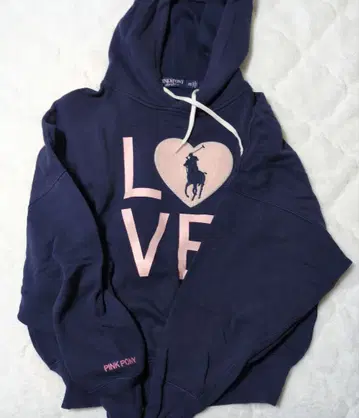 폴로 랄프로렌 PINK PONY 네이비 후드티 xxs
