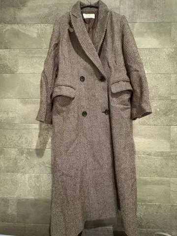 Plage 트위드 롱 코트 브라운 계열