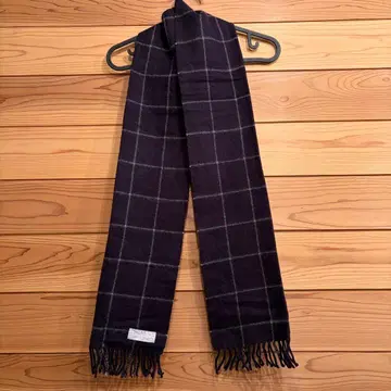 Joshua Ellis 캐시미어 100% 체크 무늬 머플러 스톨