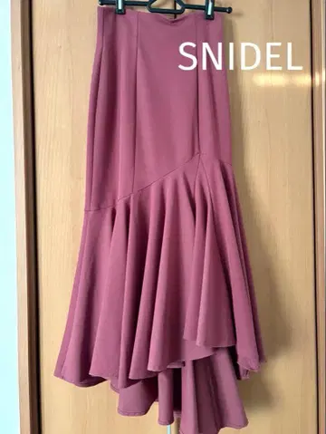 플레어 롱 스커트 로즈 핑크 snidel