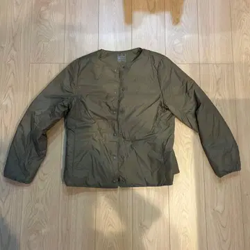 [거의 미사용] 무인양품 노카라 다운 자켓 L 이너다운 카키
