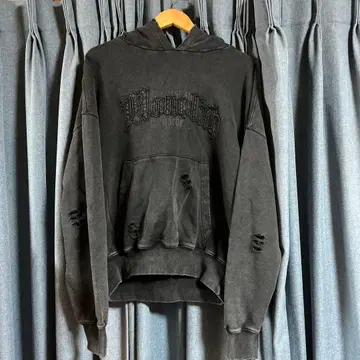 언더 HUNK ANDER HUNK 데미지 가공 후드 맨투맨