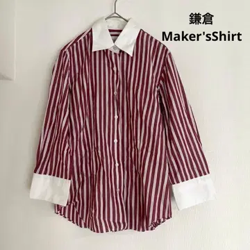 [메이커즈 셔츠 카마쿠라] 긴팔 스트라이프 셔츠 7호 겉옷