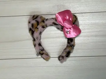 USJ 헬로키티 머리띠 레오파드 무늬 핑크