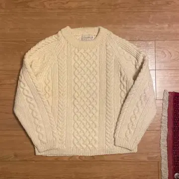 영국제/스코틀랜드제/INVERALLAN/케이블 니트/아이보리/1A