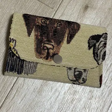 핸드메이드 고블랑 직조 강아지 패턴 미니 지갑 표범 무늬 미니 지갑