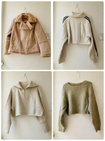 페이크 무스탕 자켓 포함 브랜드 스웨터 묶음 판매