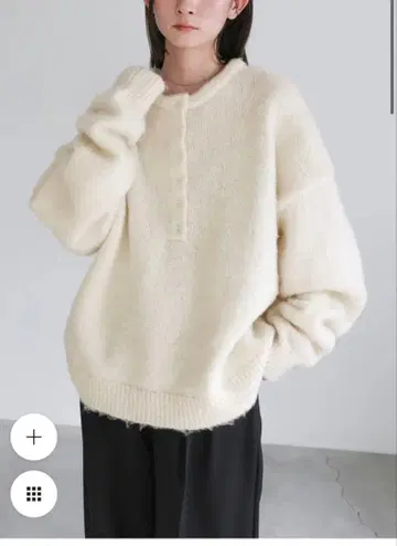 [미사용 택 포함] 울 터치 헨리넥 오버 니트