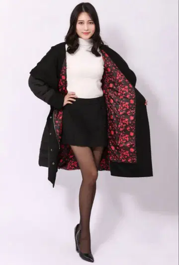 택 포함 SHIKISHA PourVous 다운 자켓 벨트 코트