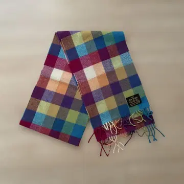 Glen Prince 체크 무늬 머플러 램스울 스코틀랜드제