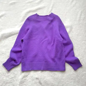 유나이티드 애로우즈 니트 울 캐시미어 크루넥 풀오버 퍼플