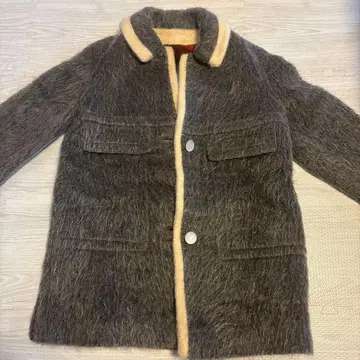 SABER 세이버 모헤어풍 보아 자켓 안감 체크 빈티지 구제 의류