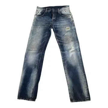 PURPLE 데미지 가공 데님 팬츠 청바지 적미