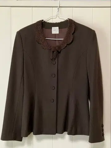 카네코 이사오 레이스 옷깃 자켓 브라운