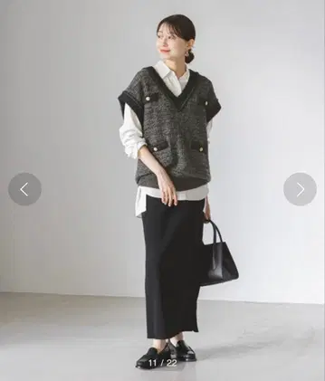 noble 트위드 니트 베스트